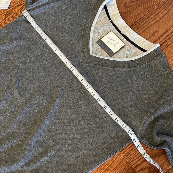 GREY STATE women’s eco friendly V sweatshirt / Terry inside relaxed fit gray M - Picture 11 of 12